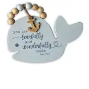 Wall Plaque-Whale/You Are Fearfully And Wonderfully Made (5" x 6") (Psalm