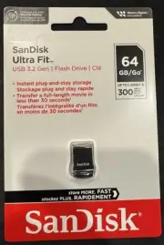 NEW SEALED SanDisk Ultra Fit USB 3.2 64GB 64 GB Flash Jump Drive Jumpdrive