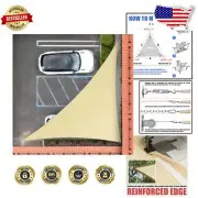 7' x 12' Triangle Sun Shade Sail - Custom Sizes Available, Easy Install