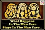 WHAT HAPPENS IN THE MAN CAVE 8X12 METAL SIGN USA MADE BAR ROOM HUMOR BEER GARAGE