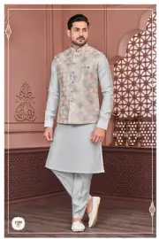 Exquisite shine Banarasi Silk Indowestern Set - Rajwadi (royal) yet subtle stlye