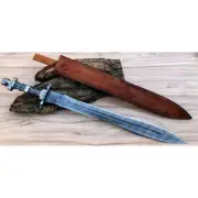 Custom Handmade Damascus Steel Blade Medieval/Valhalla Viking Sword-Battle Ready