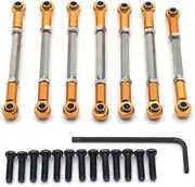 Metal Upgrade Front and Rear Steering Adjustable Links for WLtoys 1/10 104001 104002 RC Car Parts(Yellow)