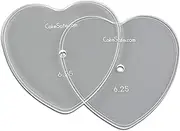 CAKESAFE – 2-6.25” Heart Shaped Clear ¼” Acrylic Disks – Perfect Icing Tool to Smooth the Buttercream on Your Cakes
