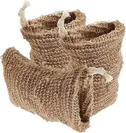 SOESFOUFU Fiber Soap Saver Jute Drawstring Pouches for Shower Bath Scrubbing Mesh Storage Solution