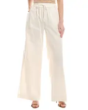 FRAME Denim Drawstring Linen-Blend Lounge Pant