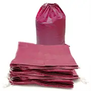 20x Large Home Storage Bag Cheap Plastic Woven Waterproof Sack Clothes Quilt Organizer for Moving House Xmas Christmas Tree Model100 Red Size 100cm L x 60cm W with Pull String