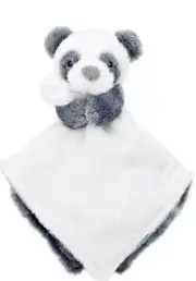 NWT Carters Black Grey White Panda Bear Security Blanket Plush Baby Toy 67833