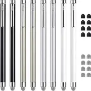 CHAOQ Capacitive Stylus Pen 2 Pack Fiber Tip Stylus for iPad iPhone Samsung Tablet Kindle with 12 Extra Replaceable Hybrid Mesh Fiber Tips for Universal Touch Screens Devices - Black