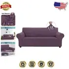 Pet-Friendly Sofa Slipcovers in Gray Purple - Durable and Soft Jacquard Fabric