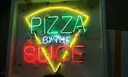 Pizza By The Slice 24"x20" Neon Sign Wall Store Light Lamp With Dimmer