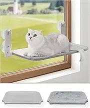Airsfish Cordless Cat Window Hammock, 20"x12" Foldable Cat Window Hammock 360°View with Two Zipper Design Covers/4 Strong Suction Cups Holds Up to 40 lbs Cat Beds