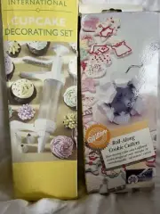 Nordic Ware Cupcake Frosting Decorator & Wilton Roll Cookie Cutters