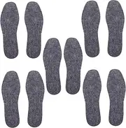 Ipetboom 5 Pack Warm Wool Felt Insoles Boot Inserts for Men Women Comfortable Insulated Shoe Soles