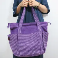 在飛比找蝦皮購物優惠-尼泊爾手工編織 托特包 / 側肩包 / 媽媽包 (紫)