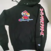 Champion X Super Mario Bros Reverse Weave Hoodie Men’s Size XS Black NWT