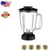 Commercial 44 Oz Clear Blender Jar with Stainless Steel Blade - Heat Resistant
