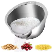 Rice Washer - Rice Washer Strainer Bowl - Rice Drainer Strainer - Fine Mesh C...