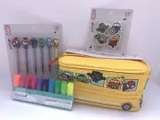 Yoobi MARVEL Mixed Lot, Gel Pens, Mini Highlighters, Erasers & Pencil Case NEW