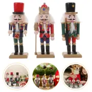 3 Pcs Nutcracker Figures Puppet Display Lightweight Decor Child