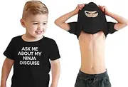 [Crazy Dog T-shirts] Toddler Ask Me About My Ninja Disguise T Shirt Cool Karate Face Mask Flip Tee