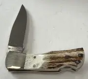 TAYLOR CUTLERY ELKHORN 1980 STAG HANDLE LOCKBACK KNIFE NEVER USED V991