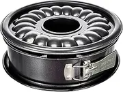Zenker Springform Cake Tin Diameter 26 cm Deluxe Baking Tin with Enamel Sealed Flat and Tube Base Made of Sheet Steel, Round Cake Tin with Extra High Rim (Colour: Metallic Black), Quantity: 1 Piece