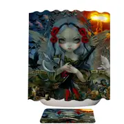History Art Unseelie Court War Beautiful Angel Girl Shower Curtain