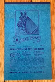 Vintage Blue Horse Pencil Tablet Composition Book Steno Pad ~ EXCELLENT Unused