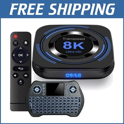 Upgraded Android TV Box 12.0 - 4GB RAM/64GB Storage w/ Mini Keyboard & Remote
