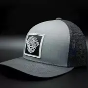 Headbanger Sports 104C Rubber Patch Snapback Hat: Heather Grey/Light Charcoal
