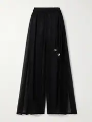 [Lisa Marie Fernandez] Lisa Marie Fernandez - Belted Crinkled Linen-blend Gauze Wide-leg Pants - Black - 2 2 Black