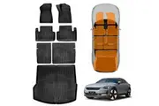 3D Floor Mats Boot Liner Set for Polestar 2 2021-Onwards All Weather Heavy Duty Cargo Kick Mats Back Seat Protector Cover