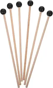 UPKOCH 6Pcs Wooden Rubber Mallets for Marimba Percussion Instruments Durable Hammers with Excellent Hand Feel for Beginners and Professionals