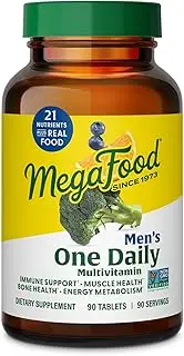 MegaFood Men's One Daily - Men's Multivitamins with B Complex Vitamins and Zinc - Gluten-Free and Made without Dairy or Soy - 90 Tabs