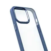 iPhone 13 Pro Max Compatible Case Cover With Shockproof Metal Camera Lens Protection Clear PC - Blue