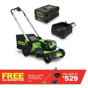 GREENWORKS 60V 1 x 6.0Ah 510mm Lawn Mower Kit 2516407AUVT