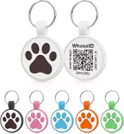 QR Code Cat Tag, Modifiable Profile, Scannable, 1.25", White