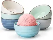 Sweese Small Bowls - 4 Oz Mini Bowls Set of 6, Dipping Bowls for Sauces, Blue Porcelain Dessert Bowls for Kitchen, Dishwasher & Microwave Safe, Multicolor, Cool Assorted Colors