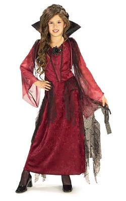 CHILD GIRLS GOTHIC VAMPIRE VAMPIRESS FANCY DRESS HALLOWEEN COSTUME