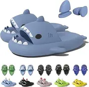 [Jfxgjuv] Shark Slides Ice Cream Cone, Shark Slides with 3D Funny Fins, Cloud Shark Home Spa Slippers Sandals Shoes for Women Men