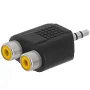 3.5mm 1/8" Stereo Plug to 2 RCA Female Jack Adapter Audio Converter Y Splitter