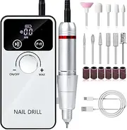 Electric Nail Drill Professional, 45000RPM Cordless Electric Nail File for Acrylic Gel Nails, Professional Nail Drill Manicure Pedicure Polishing Shape Tools for Home Salon