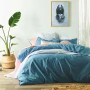 Vintage Design Stonewashed Denim Quilt Cover Set