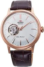 [ORIENT] Bambino Open Heart' Japanese Automatic Stainless Steel and Leather Dress Watch