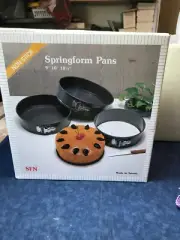 3-NON-STICK SPRINGFORM PANS 9" 10" 10 1/4"