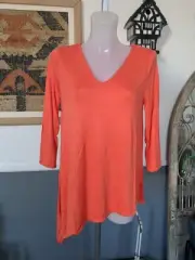 Phase Eight Maria V-Neck Top Jersey Feel Peach Asymmetric Size 10 UK Bnwt