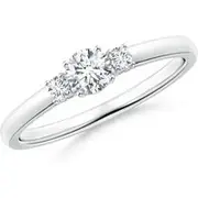 Round Diamond Three Stone Engagement Ring
