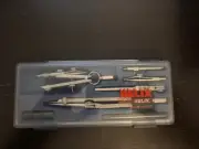 Helix Drawing Set. With carrying case. Made in Italy Compass