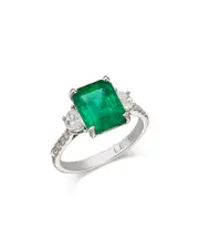 Bloomingdale's Fine Collection Limited Edition Emerald & Diamond Ring in 14K White Gold, 3.0 ct. t. w. Emerald/0.44 ct. t. w. Diamond